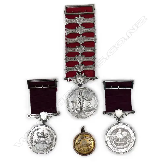 Four New Zealand made 19thC naval medals awarded to G. Moore,